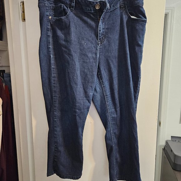 Women's Plus Size Denim Capris - Picture 1 of 4